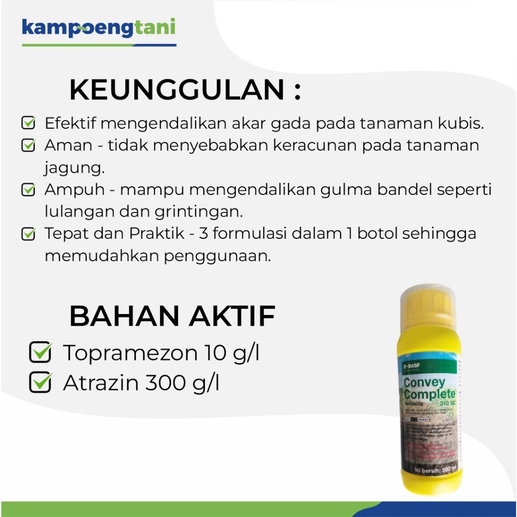 Convey Complete 310 SC 500 ml Herbisida Selektif Pembasmi Rumput Pada Tanaman Jagung2