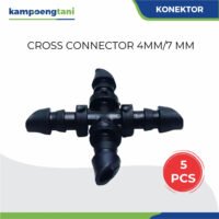 Cross Connector 4 Arah 4mm / 7mm 5 pcs