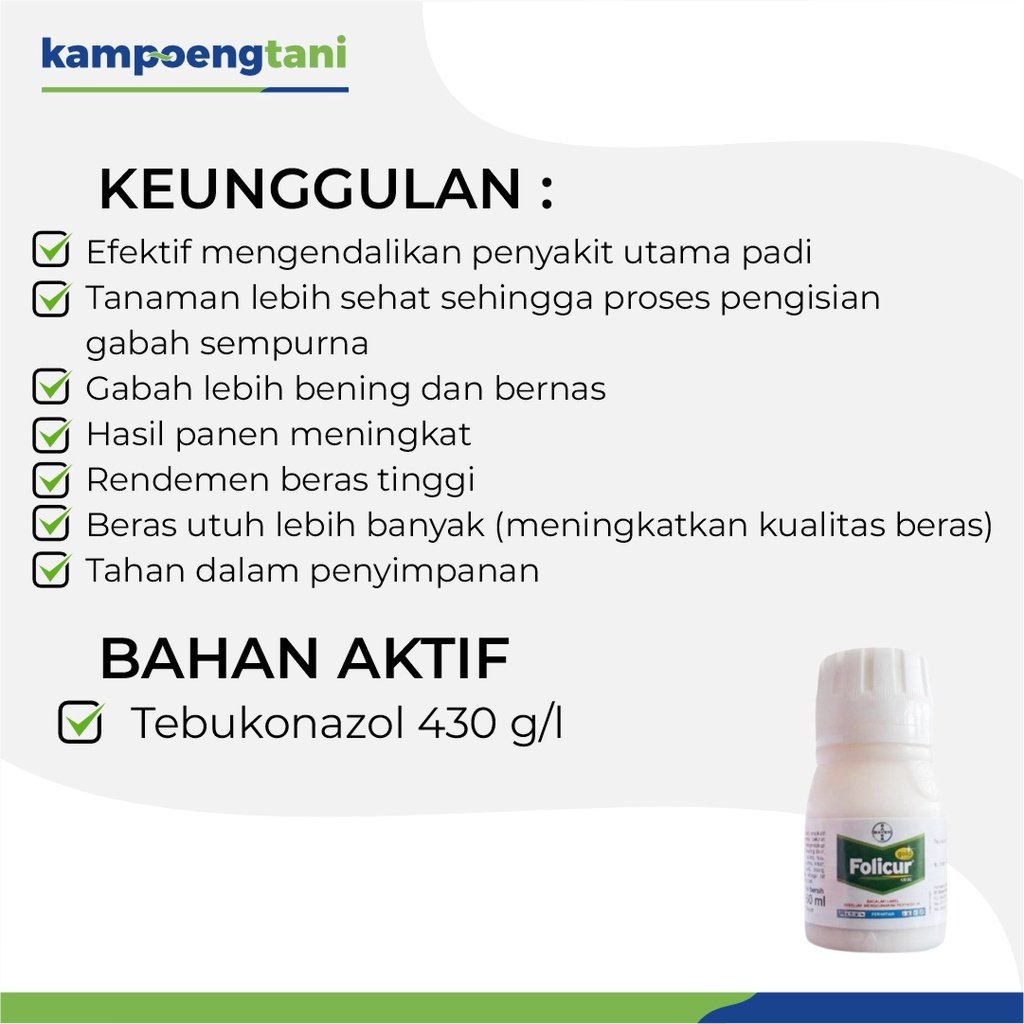 Folicur Gold 430SC 60ml Fungisida Sistemik Obat Pembasmi Penyakit Jamur Tanaman Padi2