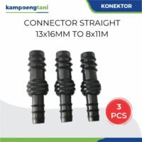Konektor Lurus Selang PE 13 / 16 mm ke 8 / 11 mm 3 pcs