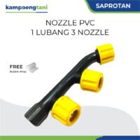 Nozzle Plastik Kepala 3 Lubang Spuyer Sprayer Elektrik Kuning