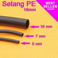 SELANG PE 16 MM 2 LAPIS PUTIH HITAM 1 ROL