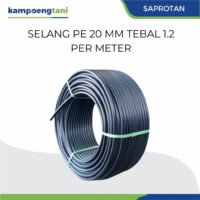 Selang PE Hitam 20mm Per Meter Fertigasti Tetes Drip Hidroponik