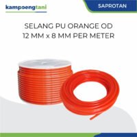 Selang Angin PU Polyurethane Pneumatic Hose Orange OD 12 mm x 8 mm 1 meter
