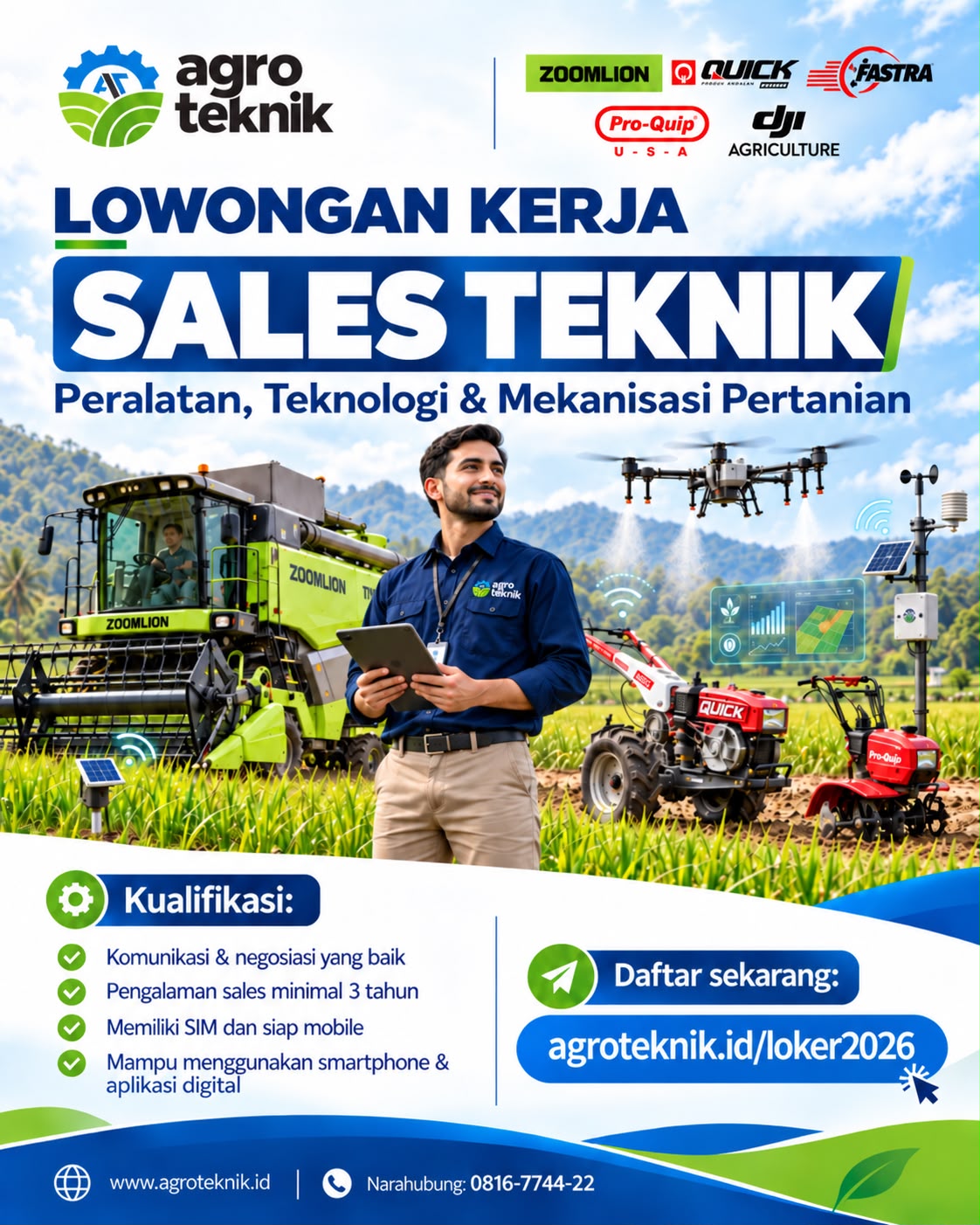 Lowongan Kerja Sales Teknik Agroteknik